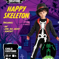 Spooktacular Creations Skeleton/ Day Of The Dead Happy Glow In The Dark Skeleton Costume Cosplay- Child