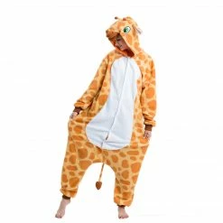 Spooktacular Creations Giraffe Animal Onesie Pajama Costume Cosplay- Adult Animal Costumes