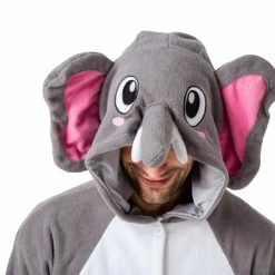 Spooktacular Creations Elephant Animal Onesie Pajama Costume Cosplay- Adult