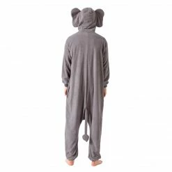Spooktacular Creations Elephant Animal Onesie Pajama Costume Cosplay- Adult