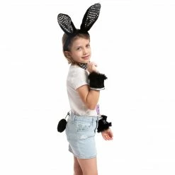 Spooktacular Creations Black Bunny With Sequins Cosplay Accessories Set 15 Spooktacular Creations Black Bunny With Sequins Cosplay Accessories Set