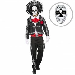 Spooktacular Creations Men's Day The Dead Costume Set Cosplay - Adult Adult Costumes