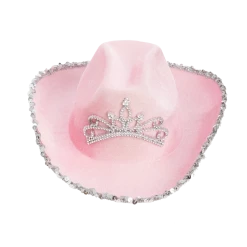 Spooktacular Creations Pink Tiara Felt Cowboy Hats, 2 Pack Child Costumes