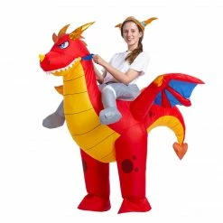 Spooktacular Creations Animal Costumes Inflatable Ride-On Fire Dragon Costume - Adult