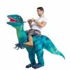 Spooktacular Creations Animal Costumes Inflatable Ride-On Blue Raptor Dinosaur Costume - Adult