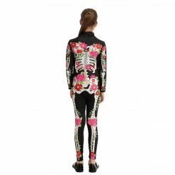 Spooktacular Creations Skeleton/ Day Of The Dead Skeleton Floral Jumpsuit - Child