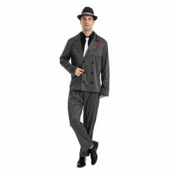 Spooktacular Creations Men Gangster Costume Cosplay- Adult Adult Costumes