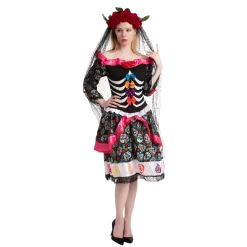 Spooktacular Creations Day Of The Dead Cosplay - Headband With Rose And Veil, Face Tattoo 11 Spooktacular Creations Day Of The Dead Cosplay - Headband With Rose And Veil, Face Tattoo