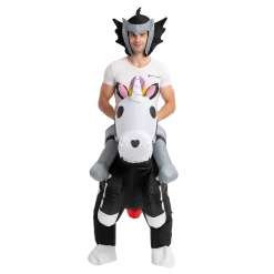 Spooktacular Creations Skeleton Unicorn Ride-On Inflatable Costume - Adult