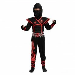 Spooktacular Creations Spooktacular Creation Flame Red Ninja Costume, Unisex Kids Ninja Costume