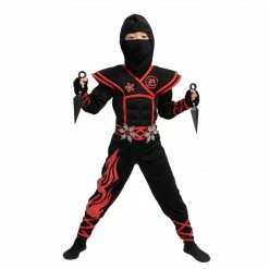 Spooktacular Creations Spooktacular Creation Flame Red Ninja Costume, Unisex Kids Ninja Costume