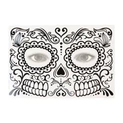 Spooktacular Creations Day Of The Dead Cosplay - Elastic Headband With Rose, Face Tattoo Headwear