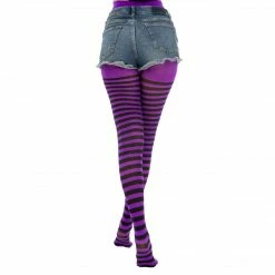 Spooktacular Creations Women's Nylon Striped Tights Black/Purple - Standard, 3 Pack 9 Spooktacular Creations Women's Nylon Striped Tights Black/Purple - Standard, 3 Pack