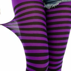 Spooktacular Creations Women's Nylon Striped Tights Black/Purple - Standard, 3 Pack 11 Spooktacular Creations Women's Nylon Striped Tights Black/Purple - Standard, 3 Pack