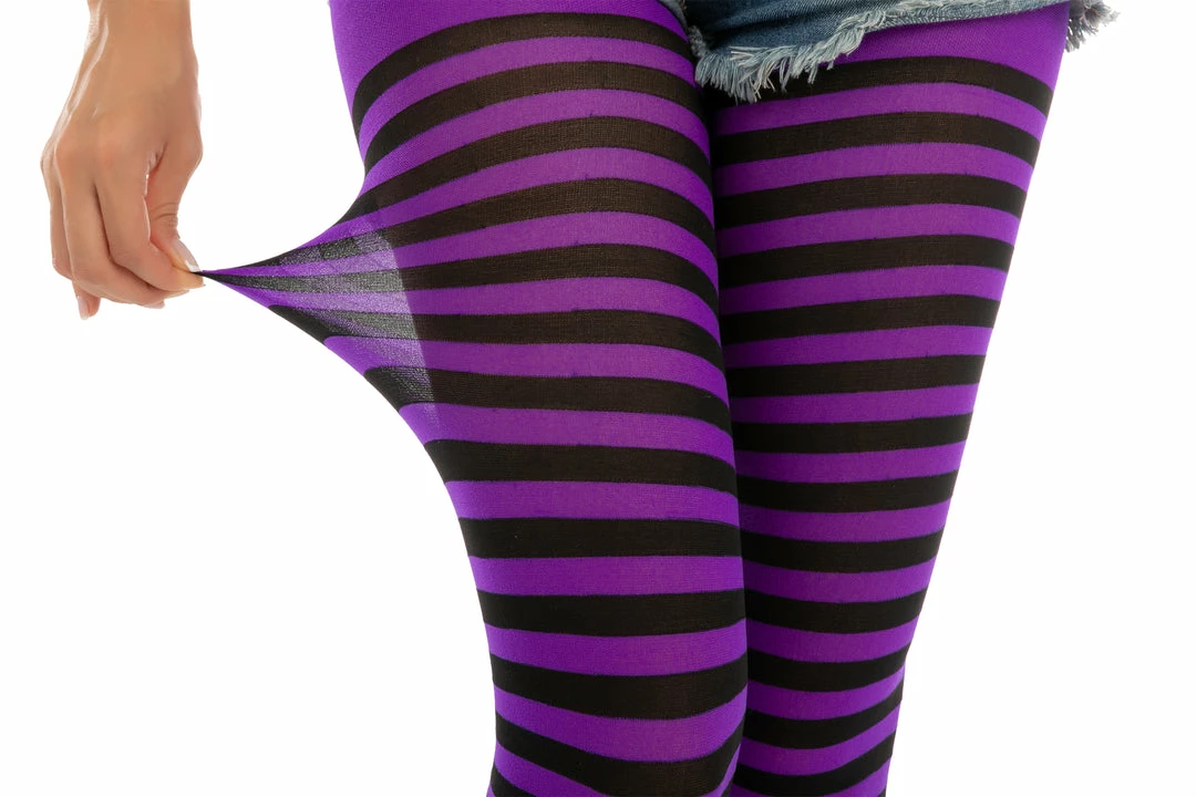 Spooktacular Creations Women's Nylon Striped Tights Black/Purple - Standard, 3 Pack 7 Spooktacular Creations Women's Nylon Striped Tights Black/Purple - Standard, 3 Pack