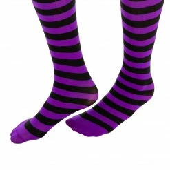 Spooktacular Creations Women's Nylon Striped Tights Black/Purple - Standard, 3 Pack 10 Spooktacular Creations Women's Nylon Striped Tights Black/Purple - Standard, 3 Pack