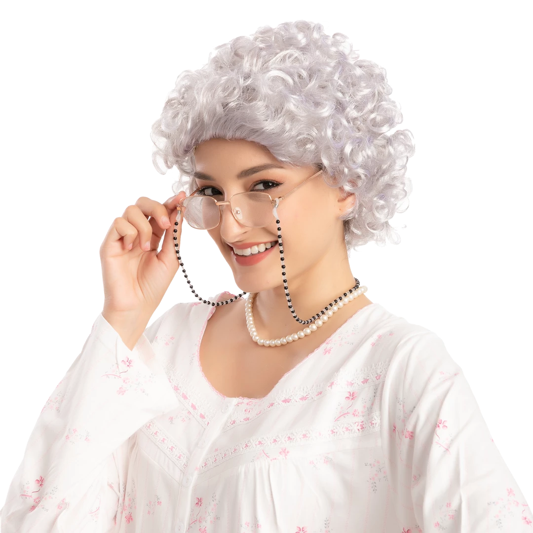Spooktacular Creations Wigs Female Curly Granny Wig For Cosplay 4 Spooktacular Creations Wigs Female Curly Granny Wig For Cosplay