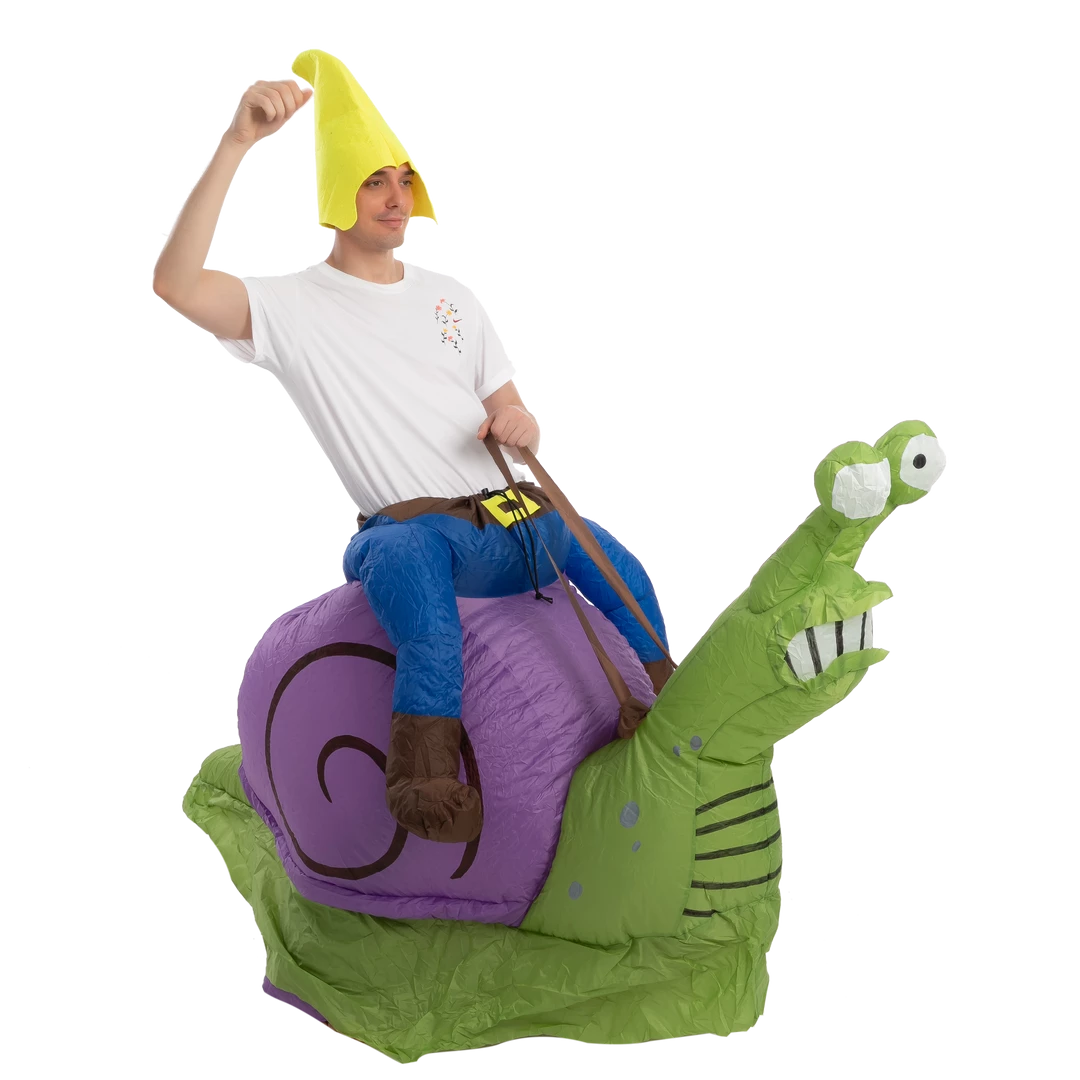 Spooktacular Creations Adult Costumes Gnome Ride-On Snail Inflatable Costume 5 Spooktacular Creations Adult Costumes Gnome Ride-On Snail Inflatable Costume