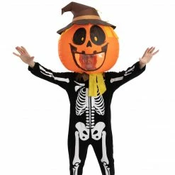 Spooktacular Creations Adult Costumes Pumpkin Bobble Head Inflatable Costume - Adult