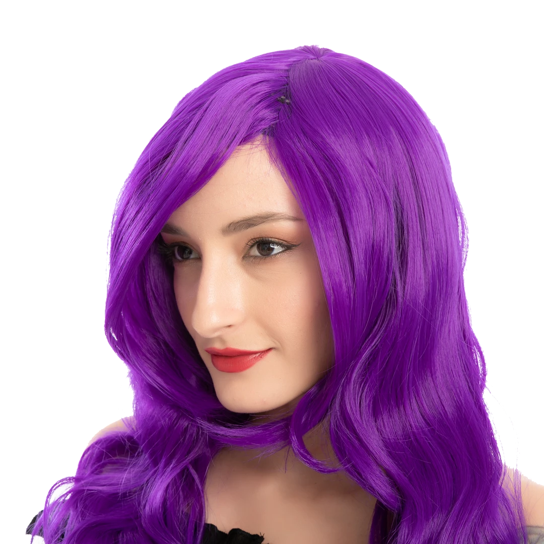 Spooktacular Creations Women Long Purple Curly Wig Cosplay Kit - Adult Wigs 6 Spooktacular Creations Women Long Purple Curly Wig Cosplay Kit - Adult Wigs