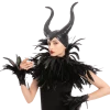 Spooktacular Creations Black Queen Cosplay Accessories With Horn, Shawl, & Cuff