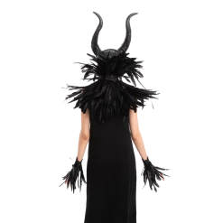 Spooktacular Creations Black Queen Cosplay Accessories With Horn, Shawl, & Cuff