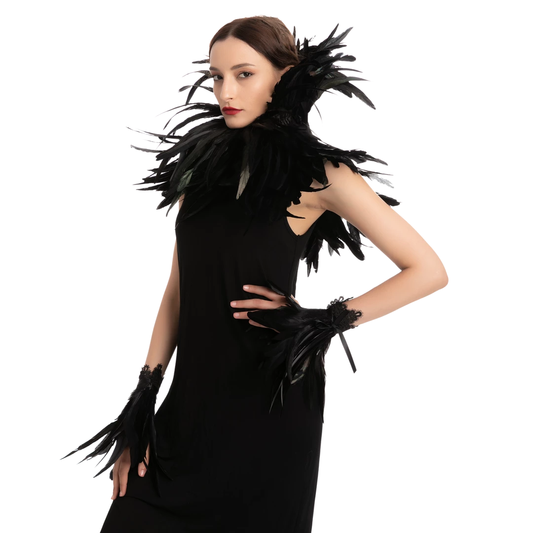 Spooktacular Creations Black Queen Cosplay Accessories With Choker Shawl & Cuff Props 4 Spooktacular Creations Black Queen Cosplay Accessories With Choker Shawl & Cuff Props