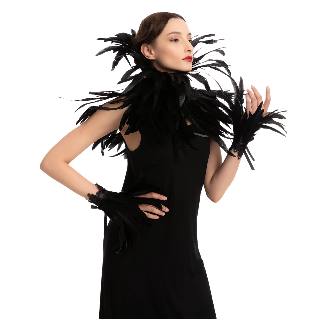 Spooktacular Creations Black Queen Cosplay Accessories With Choker Shawl & Cuff Props 5 Spooktacular Creations Black Queen Cosplay Accessories With Choker Shawl & Cuff Props