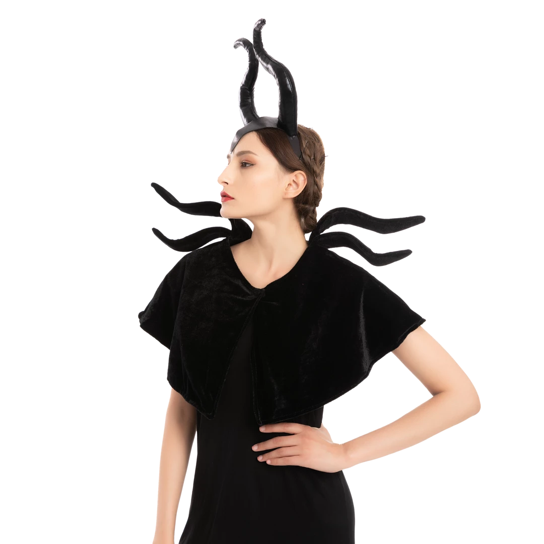 Spooktacular Creations Props Black Queen Cosplay Accessories With Headband & Shawl 4 Spooktacular Creations Props Black Queen Cosplay Accessories With Headband & Shawl