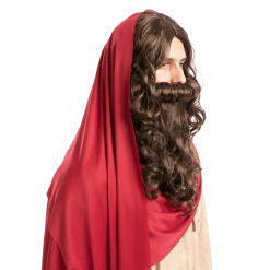 Spooktacular Creations Men Brown Wizard Wig With Beard Cosplay- Adult