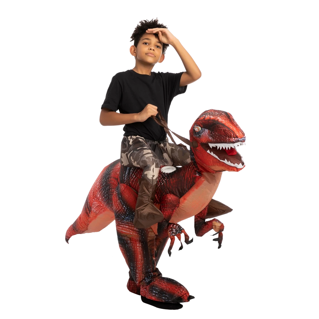 Spooktacular Creations Inflatable Ride-On Red Raptor Costume -Adult Animal Costumes 8 Spooktacular Creations Inflatable Ride-On Red Raptor Costume -Adult Animal Costumes