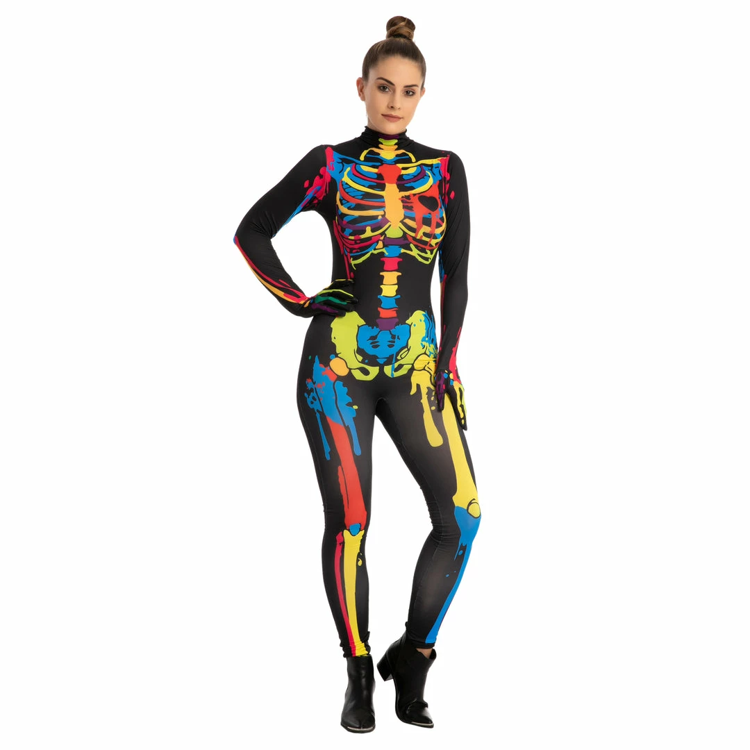 Spooktacular Creations Skin-tight Colorful Skeleton Costume - Adult Skeleton/ Day Of The Dead 3 Spooktacular Creations Skin-tight Colorful Skeleton Costume - Adult Skeleton/ Day Of The Dead