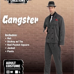 Spooktacular Creations Men Gangster Costume Cosplay- Adult Adult Costumes