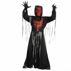 Spooktacular Creations Red Skull Reaper Costume For Boys Cosplay - Child Child Costumes