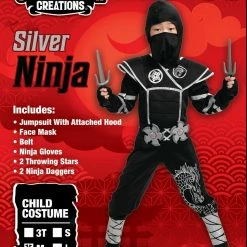 Spooktacular Creations Silver Ninja Costume With Foam Accessories - Child