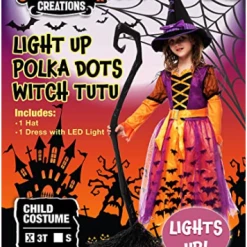 Spooktacular Creations LED Light Up Polka Dots Witch Tutu Costume For Role Play Cosplay- Child 11 Spooktacular Creations LED Light Up Polka Dots Witch Tutu Costume For Role Play Cosplay- Child