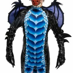Spooktacular Creations Classic Costumes Dragon Costume (Black & Blue) - Boy
