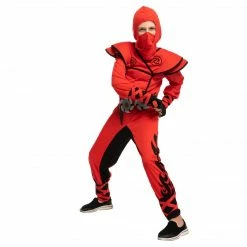 Spooktacular Creations Red Ninja Costume Cosplay - Child Classic Costumes
