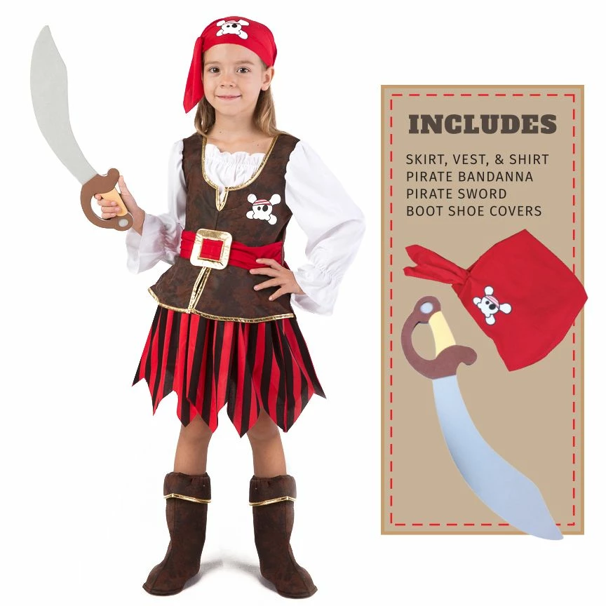Spooktacular Creations Pirate Costume For Role Play Cosplay - Child Classic Costumes 3 Spooktacular Creations Pirate Costume For Role Play Cosplay - Child Classic Costumes