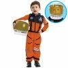 Spooktacular Creations Child Costumes Orange Astronaut NASA Pilot Costume With Movable Space Visor Helmet Cosplay - Child