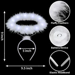 Spooktacular Creations Headwear White LED Angel Halo Headband Cosplay Kit Role Play Accessories, 3 Pack 13 Spooktacular Creations Headwear White LED Angel Halo Headband Cosplay Kit Role Play Accessories, 3 Pack