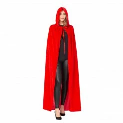 Spooktacular Creations Adult Costumes Long Hooded Velvet Cloak Cosplay Costume Role Play - Women