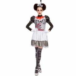 Spooktacular Creations Adult Costumes Sexy Creepy Evil Scary Clown Costume For Women - Adult