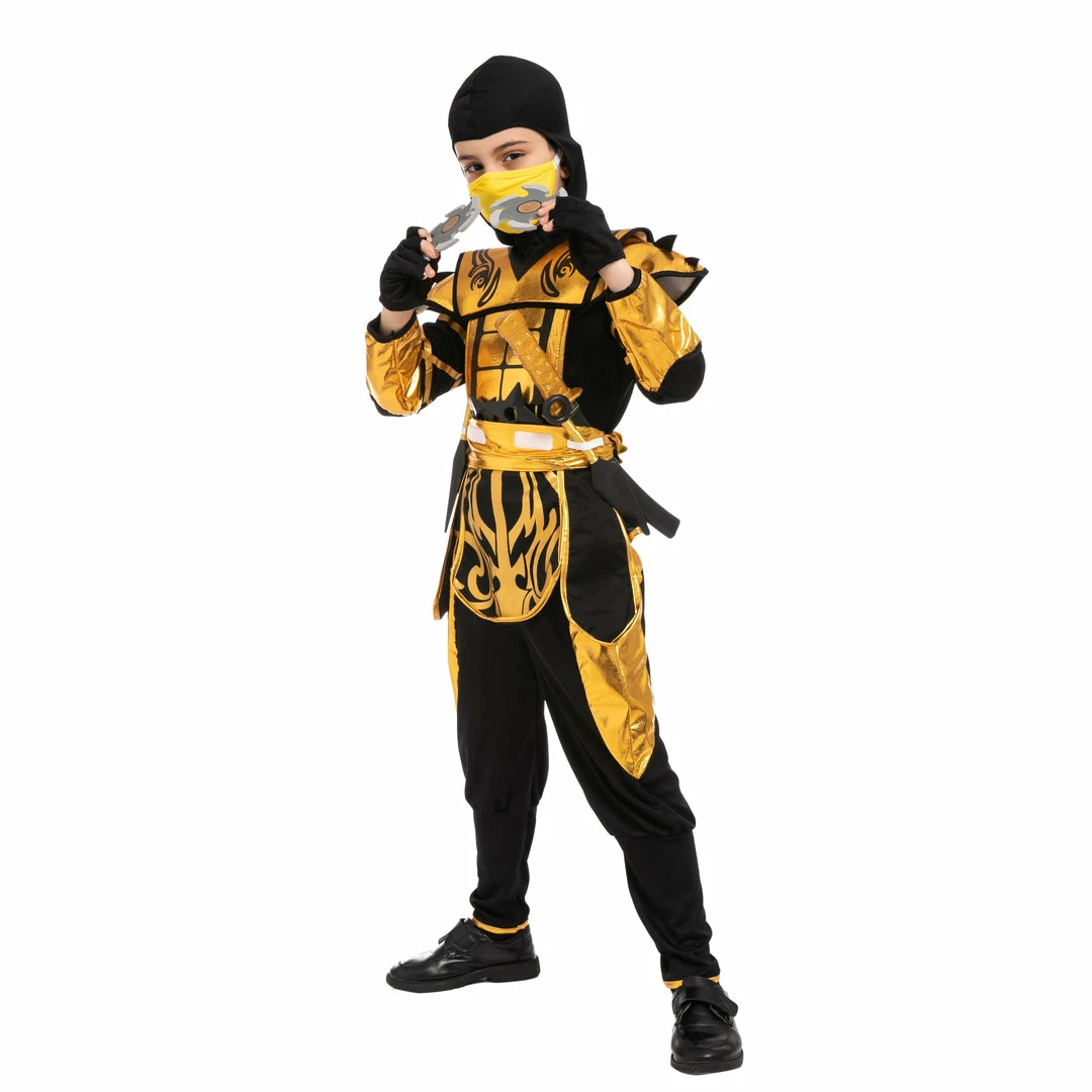 Spooktacular Creations Gold Ninja Costume For Role Play Cosplay - Child 4 Spooktacular Creations Gold Ninja Costume For Role Play Cosplay - Child