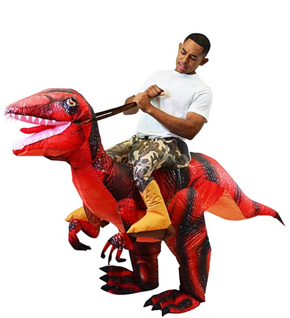 Spooktacular Creations Inflatable Ride-On Red Raptor Costume -Adult Animal Costumes 4 Spooktacular Creations Inflatable Ride-On Red Raptor Costume -Adult Animal Costumes
