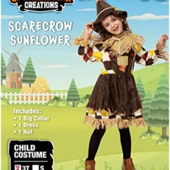 Spooktacular Creations Child Costumes Scarecrow Sunflower Girl Costume Cosplay
