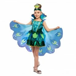 Spooktacular Creations Animal Costumes Peacock Dress With Feather Wings And Headband For Girls Cosplay
