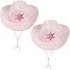 Spooktacular Creations Pink Cow Print Cowboy Hats, 2 Pack Headwear