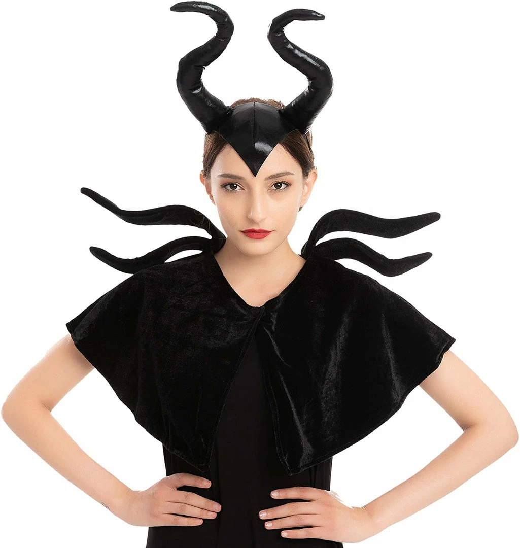 Spooktacular Creations Props Black Queen Cosplay Accessories With Headband & Shawl 3 Spooktacular Creations Props Black Queen Cosplay Accessories With Headband & Shawl