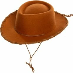 Spooktacular Creations Brown Felt Cowboy Hats For Kids, 3 Pack Child Costumes